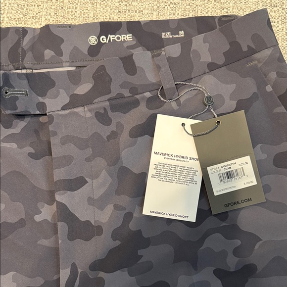 G/FORE Dark Gray Camo Flat Front Shorts - Picture 3 of 4